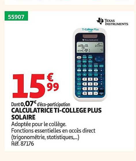CALCULATRICE TI-COLLEGE PLUS SOLAIRE