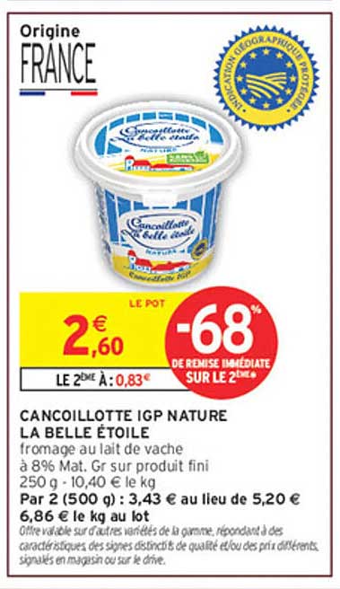 CANCOILLOTTE IGP NATURE LA BELLE ETOILE