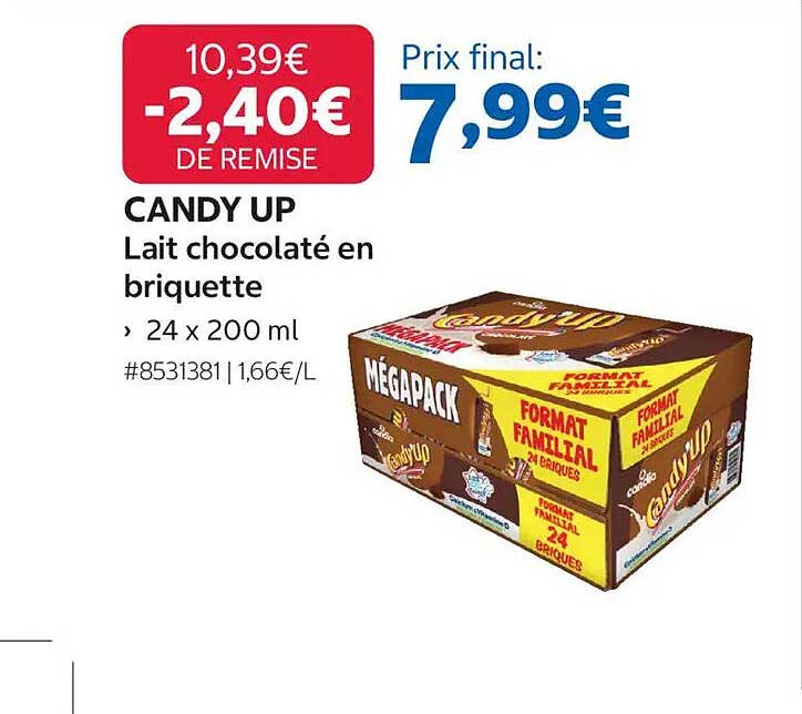CANDY UP Lait chocolaté en briquette