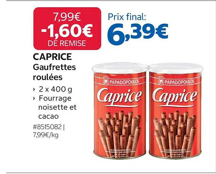 CAPRICE Gaufrettes roulées