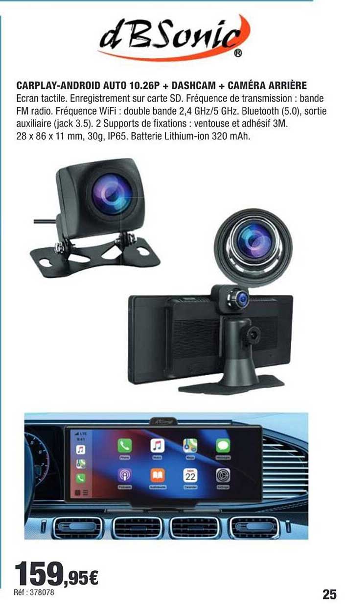 CARPLAY-ANDROID AUTO 10.26P + DASHCAM + CAMÉRA ARRIÈRE