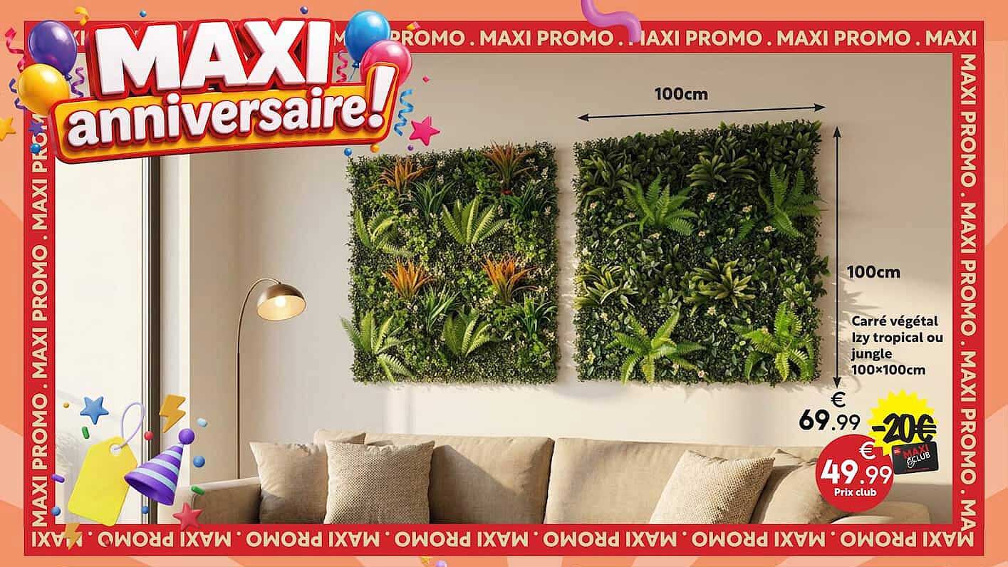 Carré végétal Izy tropical ou jungle 100×100cm