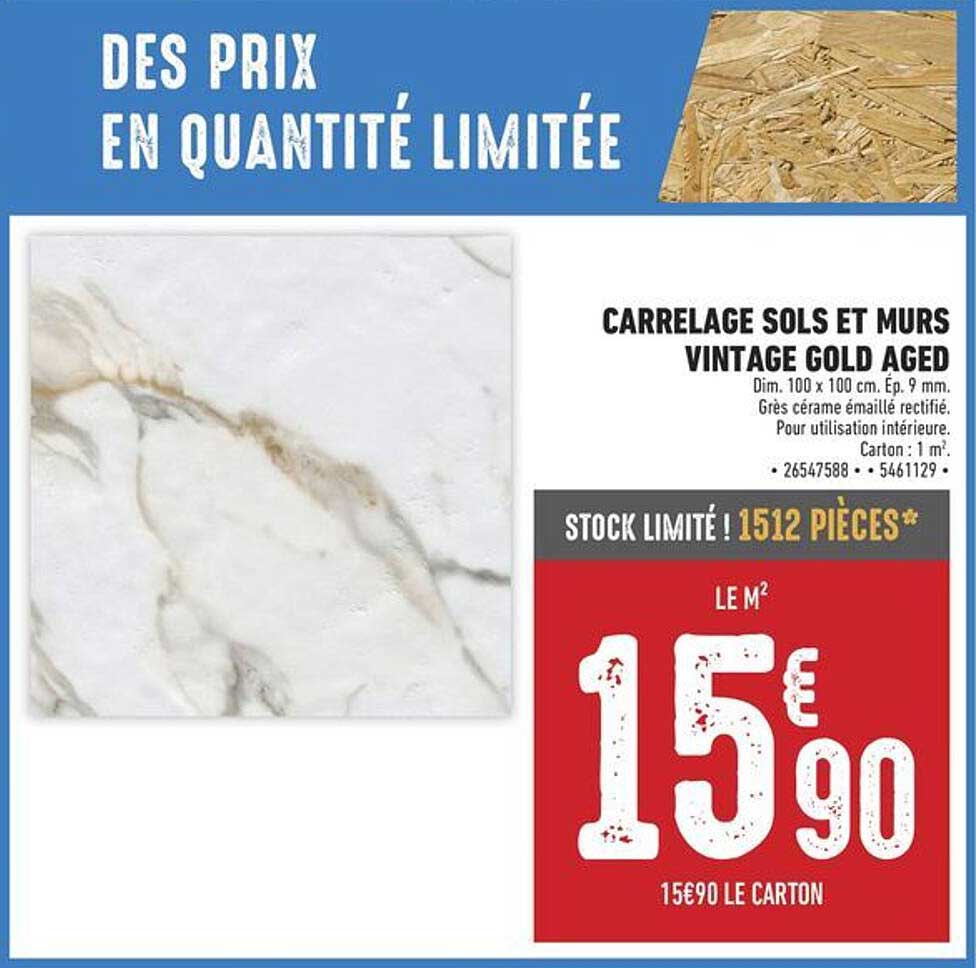 CARRELAGE SOLS ET MURS VINTAGE GOLD AGED