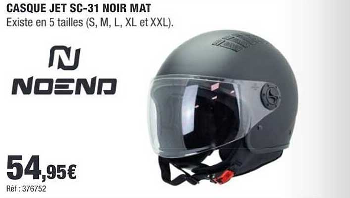 CASQUE JET SC-31 NOIR MAT