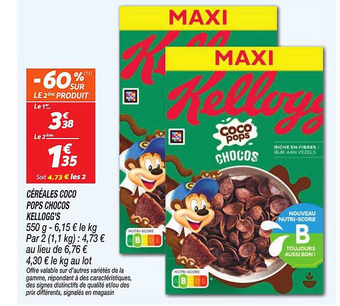 CÉRÉALES COCO POPS CHOCOS KELLOGG'S 550 g