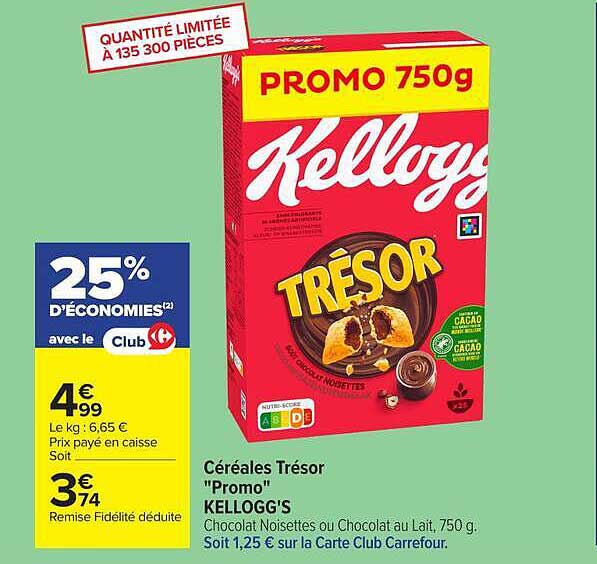 Céréales Trésor "Promo" KELLOGG'S
