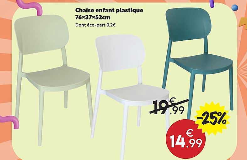 Chaise enfant plastique 76*37*52cm