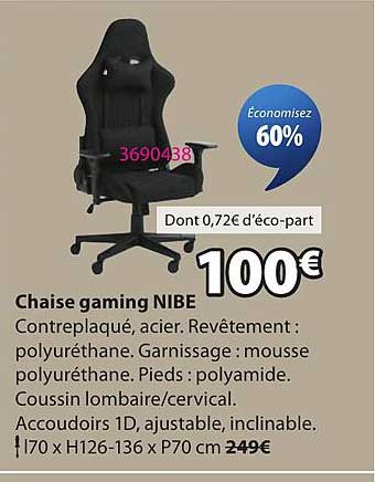 Chaise gaming NIBE