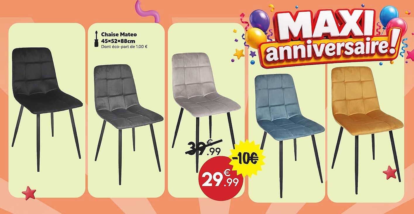 Chaise Mateo 45×52×88cm
