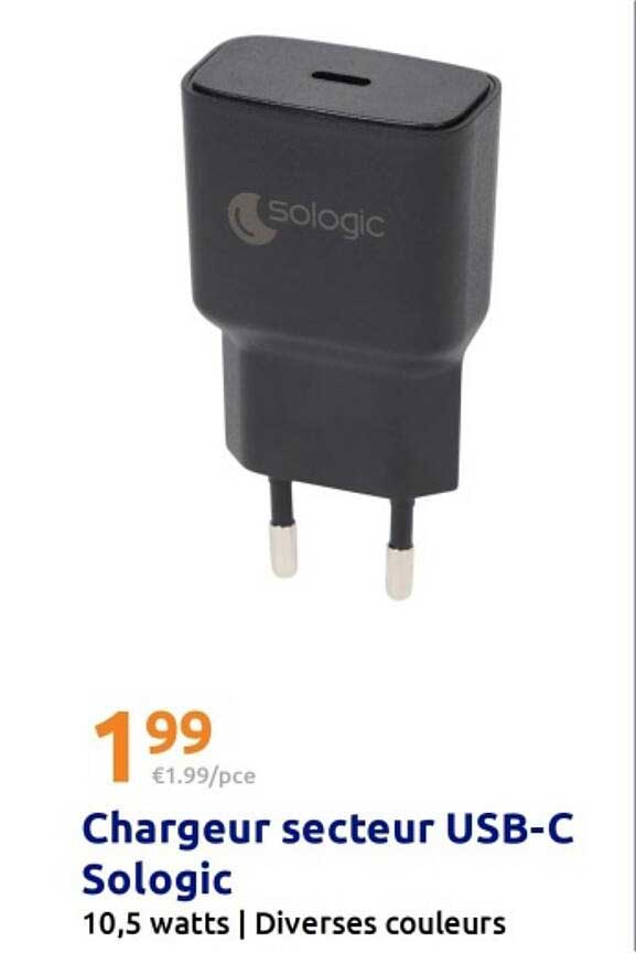 Chargeur secteur USB-C Sologic