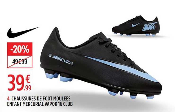 CHAUSSURES DE FOOT MOULÉES ENFANT MERCURIAL VAPOR 16 CLUB