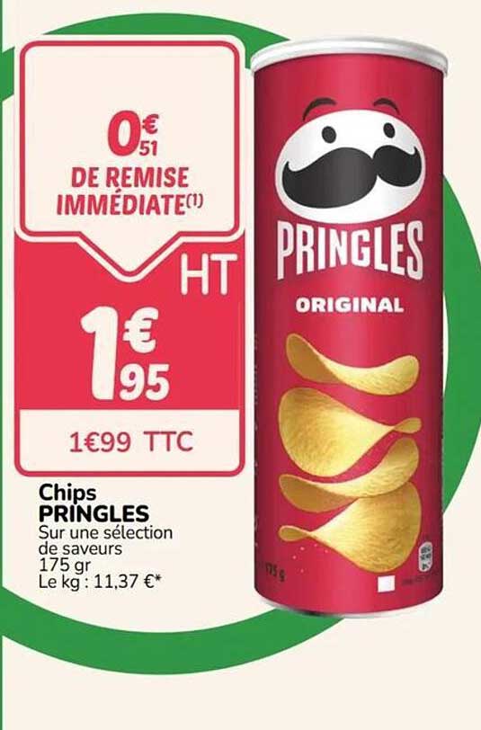 Chips PRINGLES Sur une sélection de saveurs 175 gr