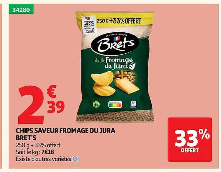 CHIPS SAVEUR FROMAGE DU JURA BRET'S