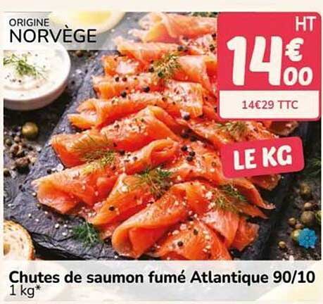 Chutes de saumon fumé Atlantique 90/10 1 kg*