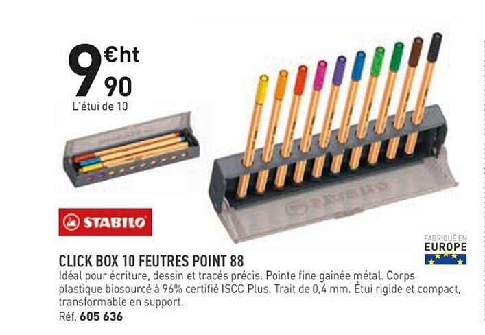 CLICK BOX 10 FEUTRES POINT 88