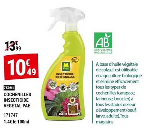 COCHENILLES INSECTICIDE VEGETAL PAE