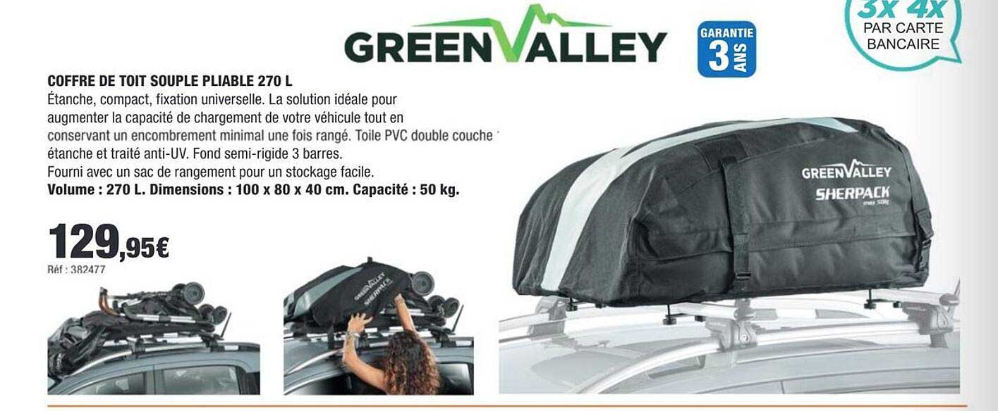 COFFRE DE TOIT SOUPLE PLIABLE 270 L