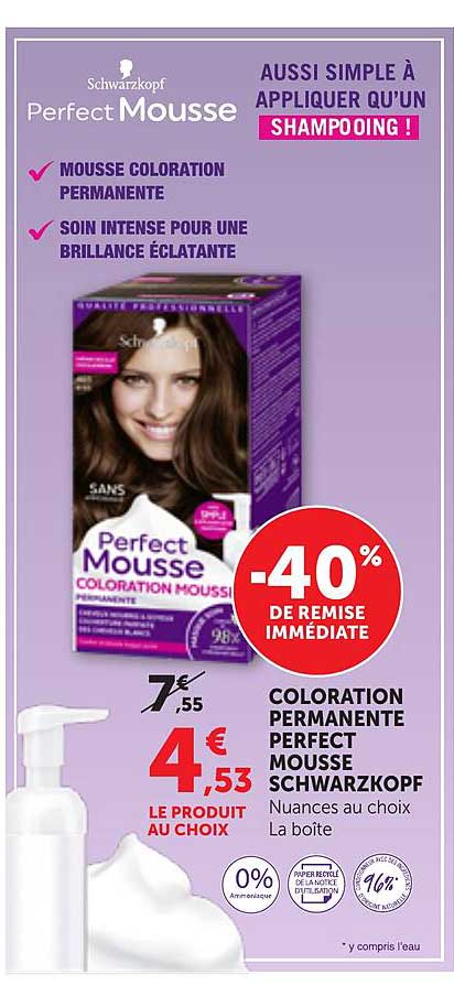 COLORATION PERMANENTE PERFECT MOUSSE SCHWARZKOPF