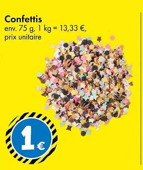 Confettis env. 75 g, 1 kg = 13,33 €, prix unitaire