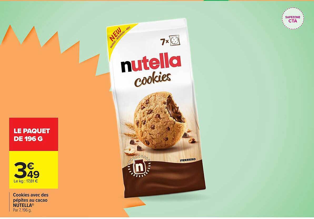 Cookies avec des pépites au cacao NUTELLA®