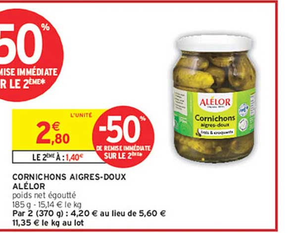 Cornichons aigres-doux ALÉLOR