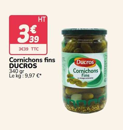 Cornichons fins DUCROS 340 gr