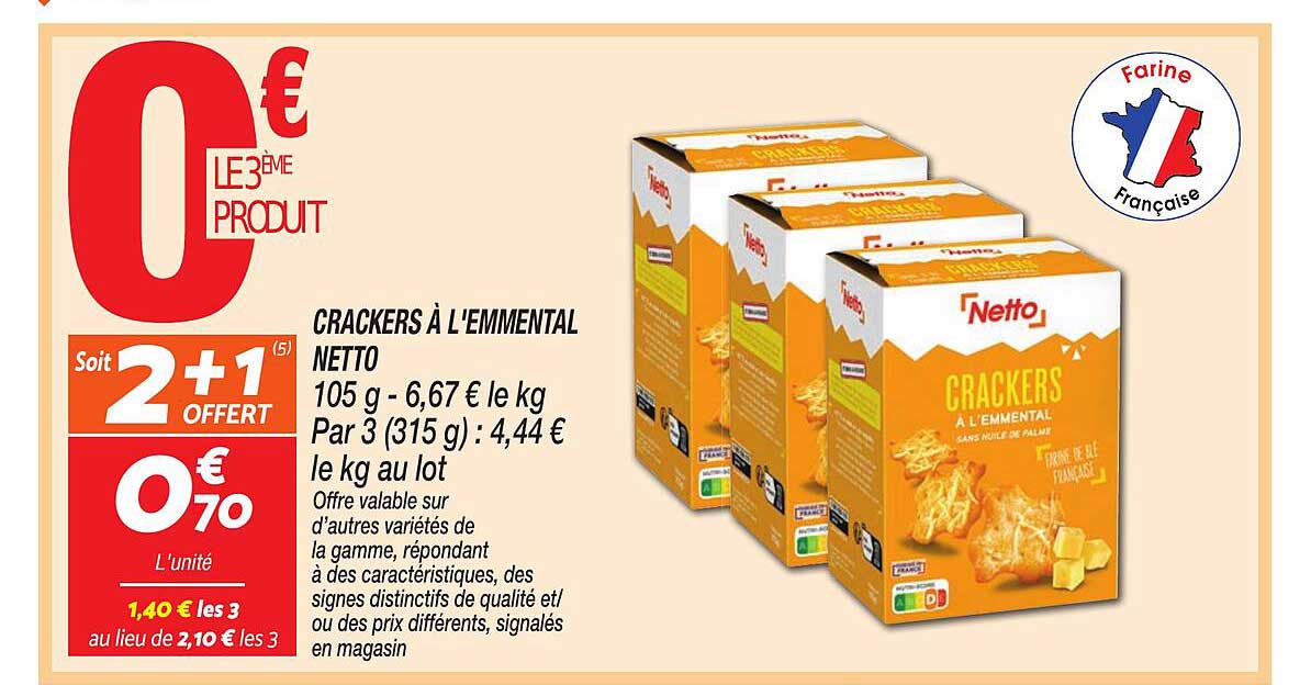 CRACKERS À L'EMMENTAL NETTO