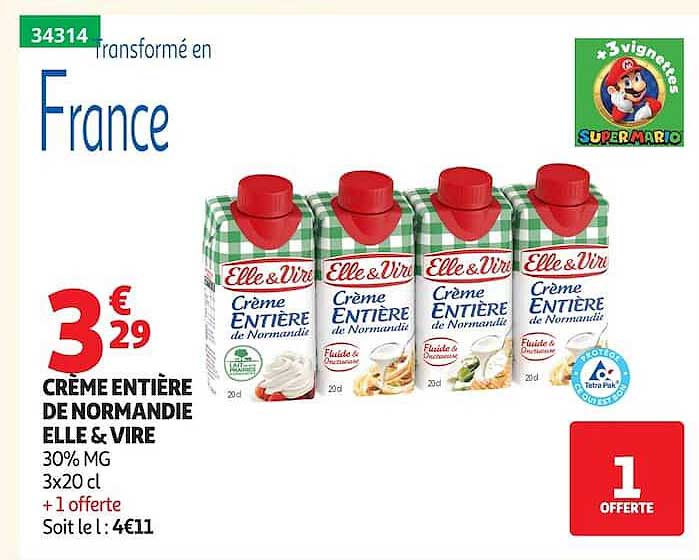 CRÈME ENTIÈRE DE NORMANDIE ELLE & VIRE
