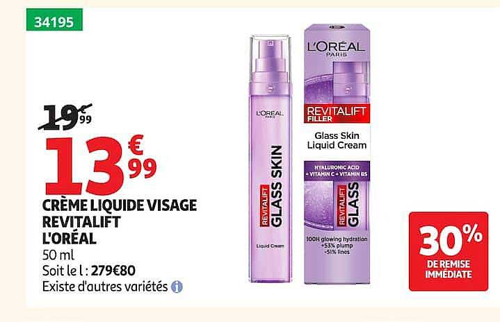 CRÈME LIQUIDE VISAGE REVITALIFT L'ORÉAL