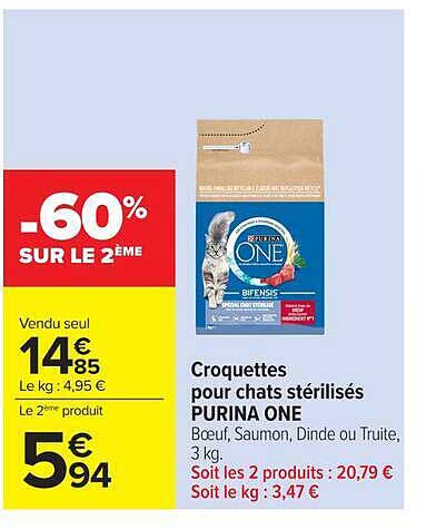 Croquettes pour chats stérilisés PURINA ONE