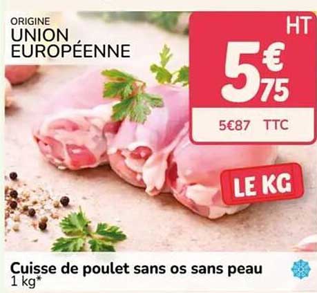 Cuisse de poulet sans os sans peau
