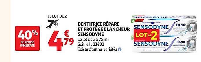 DENTIFRICE RÉPARE ET PROTÈGE BLANCHEUR SENSODYNE