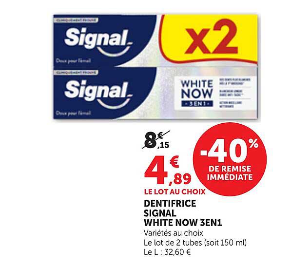 DENTIFRICE SIGNAL WHITE NOW 3EN1