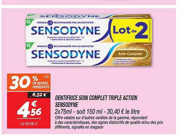 DENTIFRICE SOIN COMPLET TRIPLE ACTION SENSODYNE