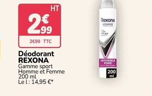 Déodorant REXONA Gamme sport Homme et Femme 200 ml