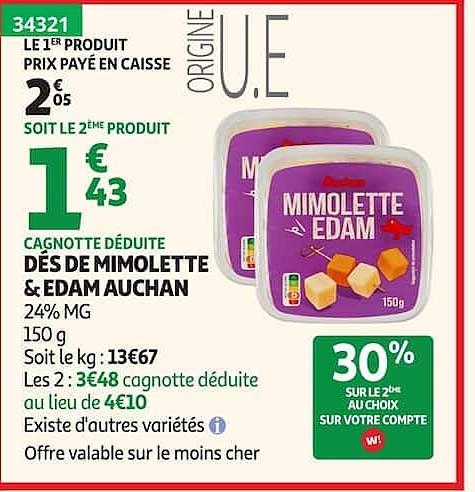 DÈS DE MIMOLETTE & EDAM AUCHAN