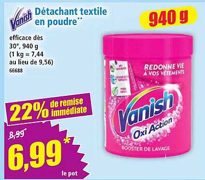 Détachant textile en poudre**