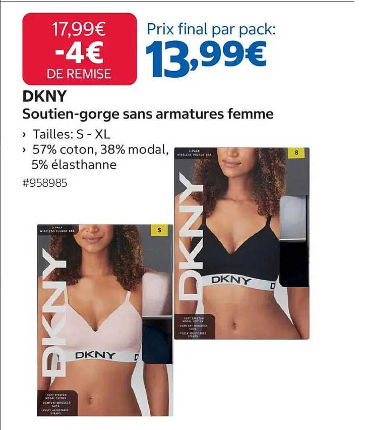 DKNY Soutien-gorge sans armatures femme