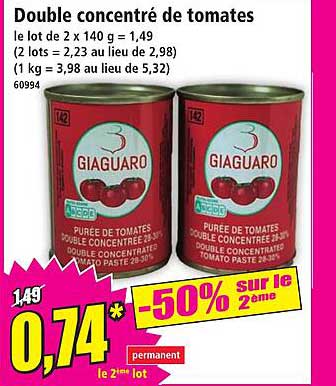 Double concentré de tomates