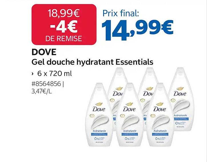 DOVE Gel douche hydratant Essentials