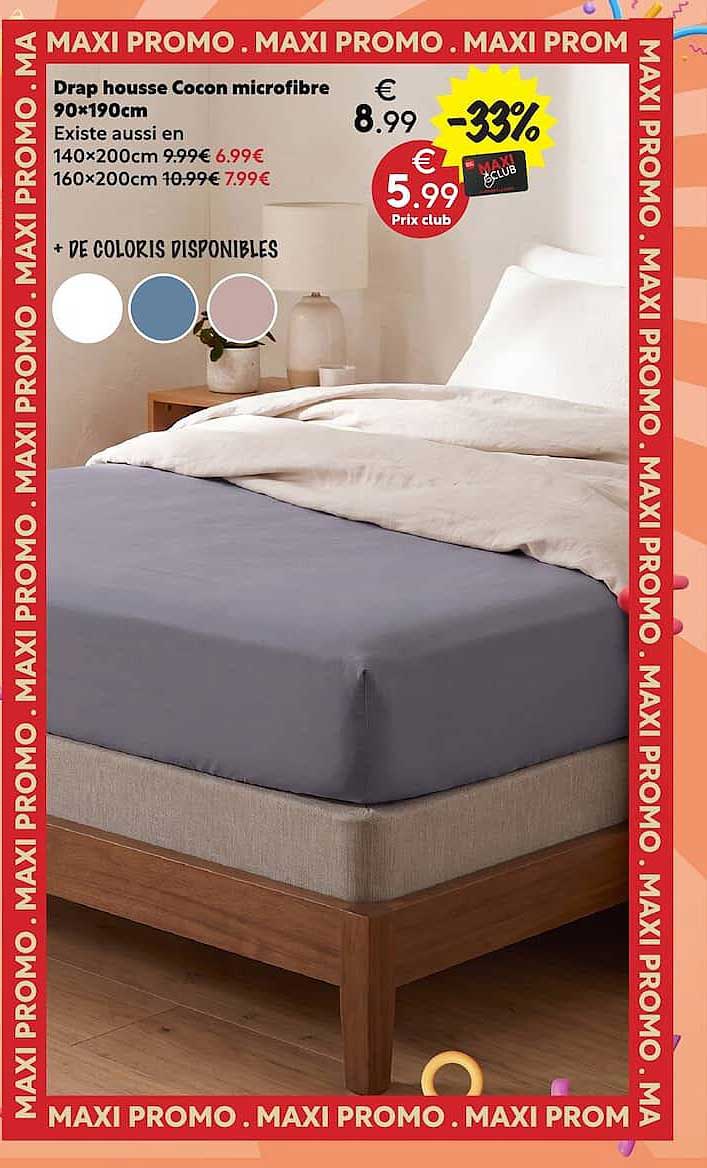 Drap housse Cocon microfibre 90×190cm