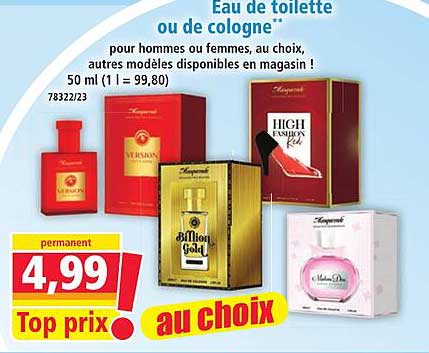 Eau de toilette ou de cologne*