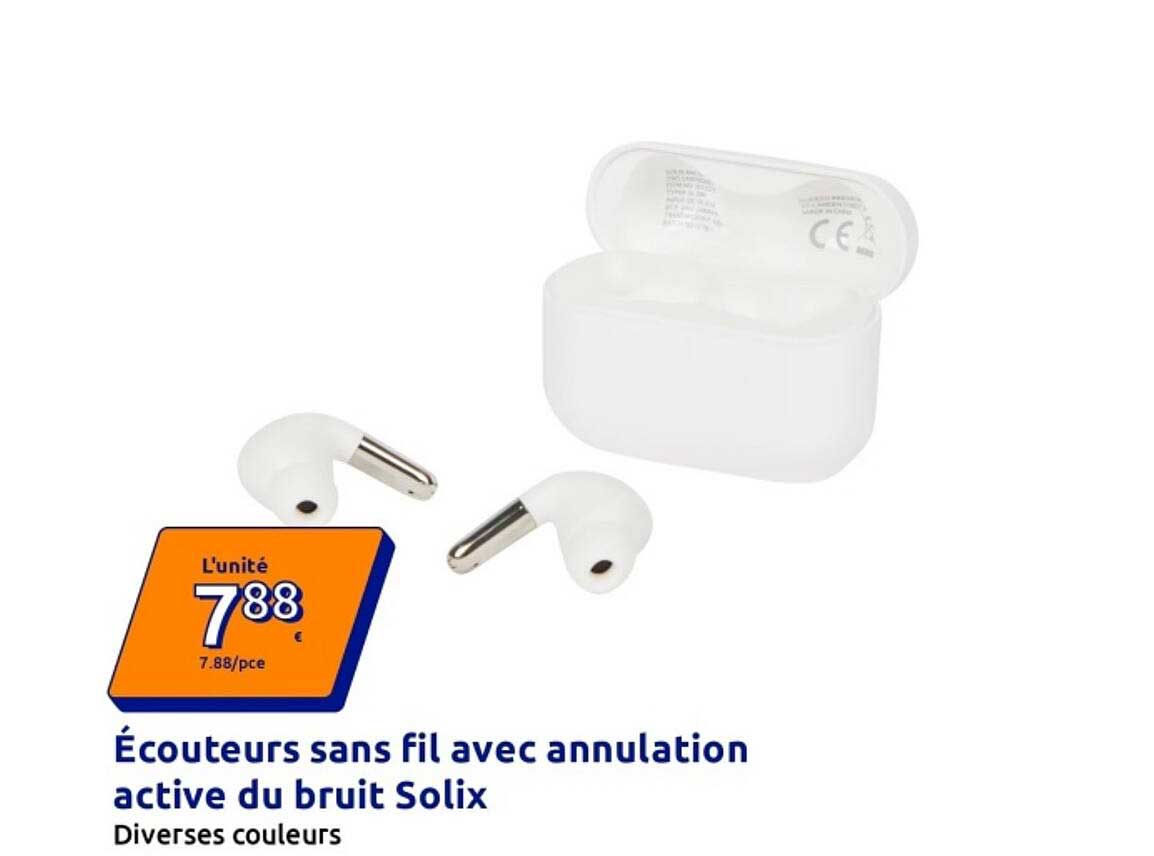 Écouteurs sans fil avec annulation active du bruit Solix