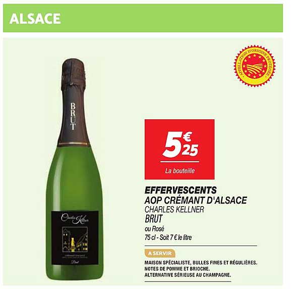 EFFERVESCENTS AOP CRÉMANT D'ALSACE CHARLES KELLNER BRUT ou Rosé