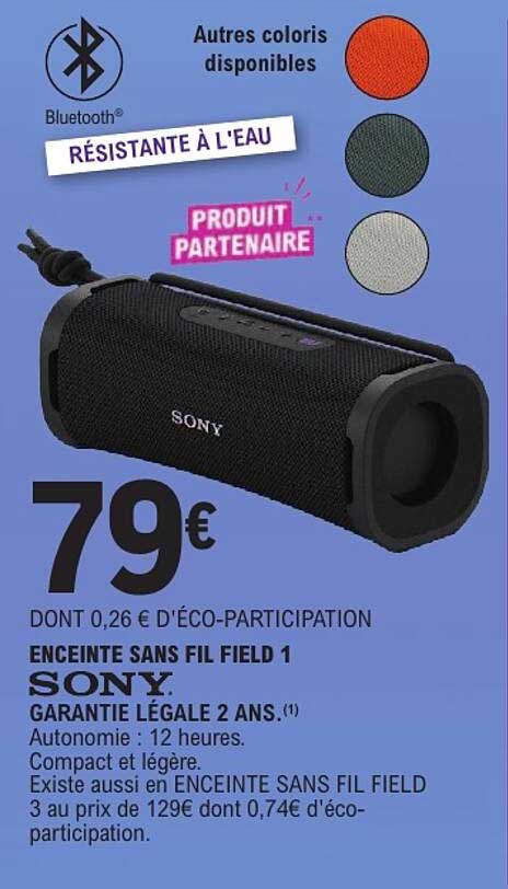 ENCEINTE SANS FIL FIELD 1 SONY