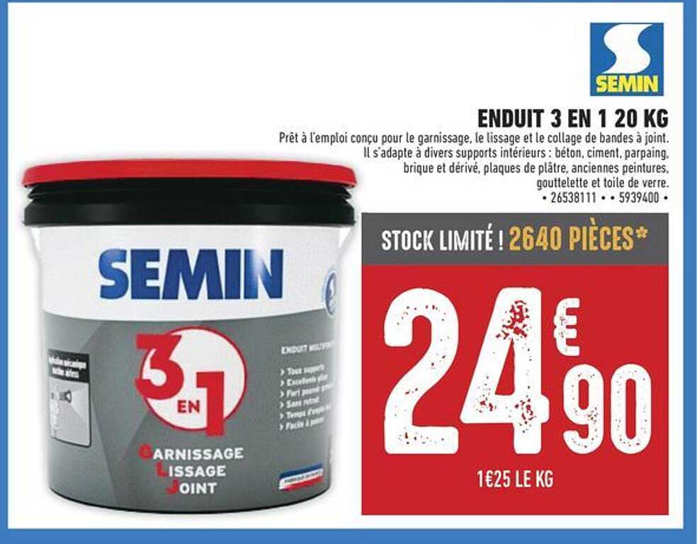 ENDUIT 3 EN 1 20 KG