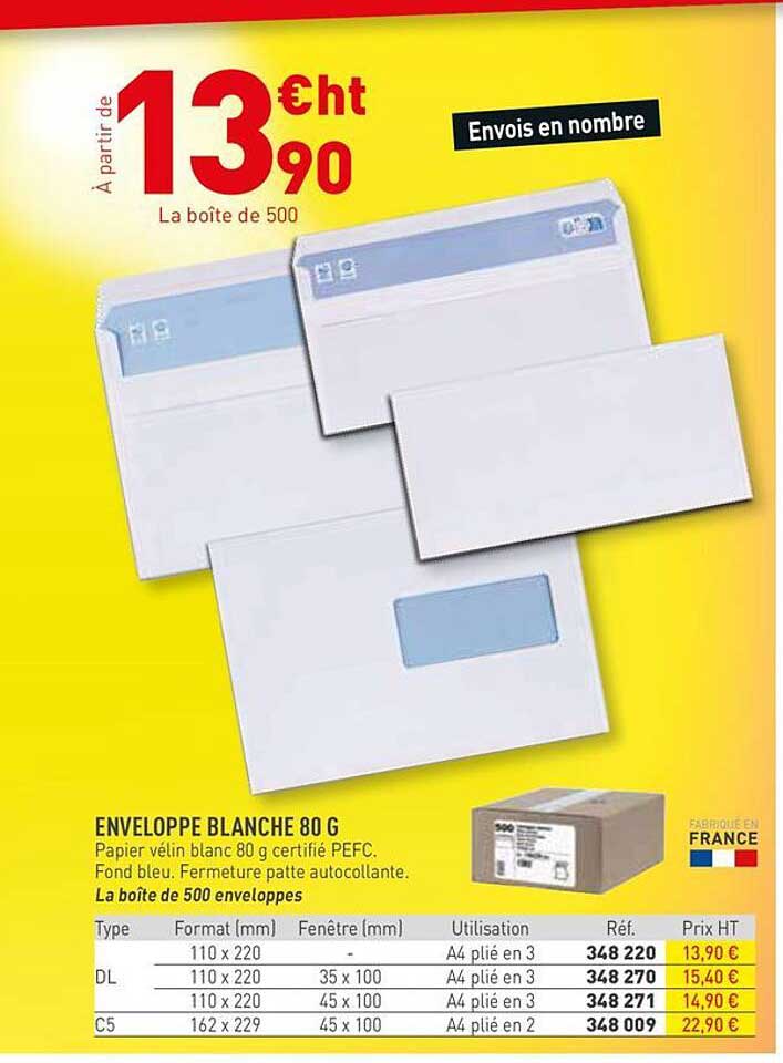 ENVELOPPE BLANCHE 80 G