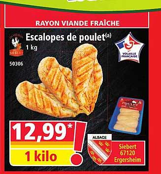 Escalopes de poulet(a) 1 kg