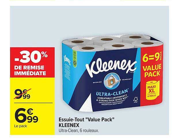 Essuie-Tout "Value Pack" KLEENEX Ultra-Clean, 6 rouleaux.