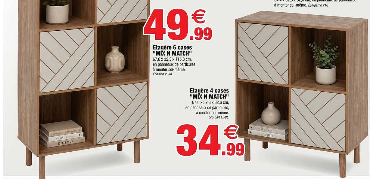 Etagère 6 cases "MIX N MATCH"